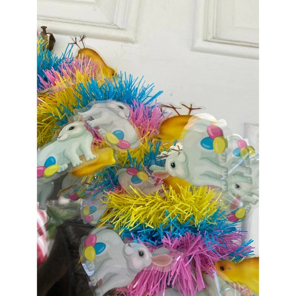 DIY Spring Wreath Base Bunnies Tinsel Garland Wreath Frame Wreath Form xxx - Picture 6 of 8